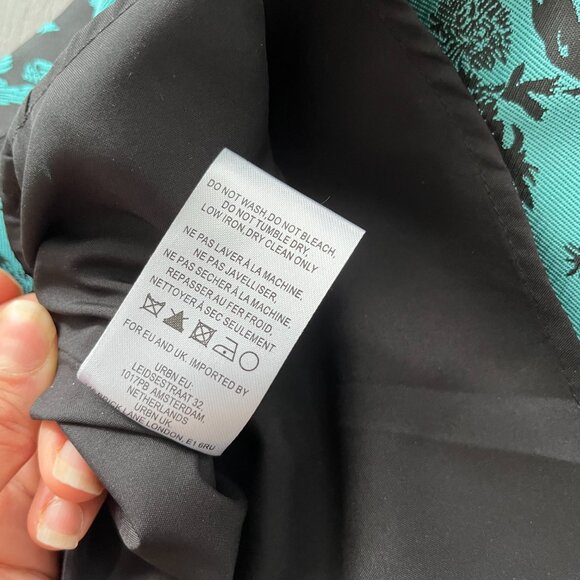 NWT HUTCH Teal & Black Jacquard Cut Out Mini Sleeveless Dress - Picture 3 of 13